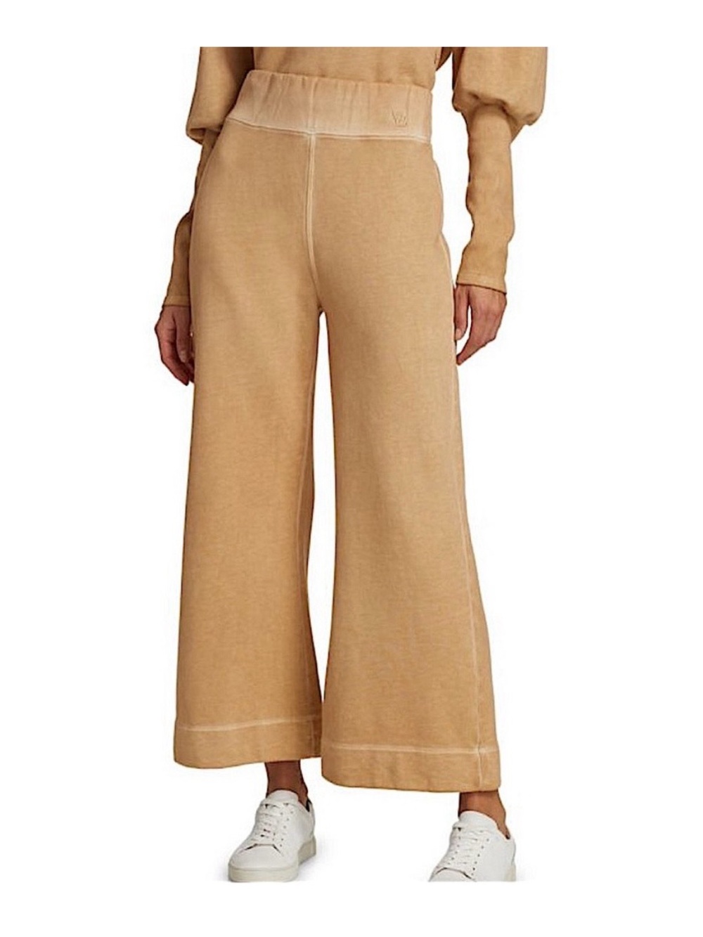 Veronica Beard Hartley Camel Wide-Leg Knit Track Pants